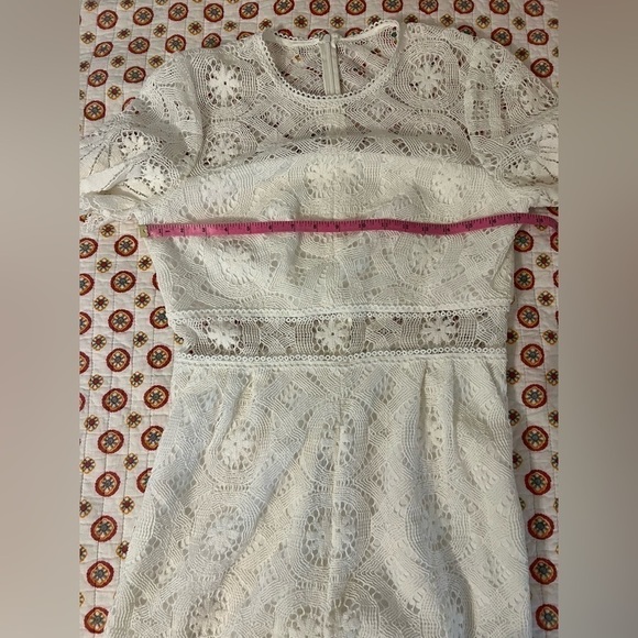 Shoshanna Desse White Lace Illusion Romper Size 8 - Picture 8 of 10